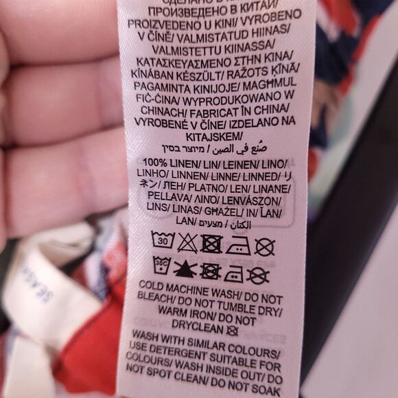 Seasalt Cornwall Linen Pants Size 6 Floral Peaceful Haven Culottes Wide Leg - Picture 7 of 13